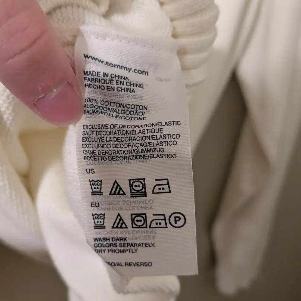Tommy Hilfiger White Sweater With Logo Embroidery